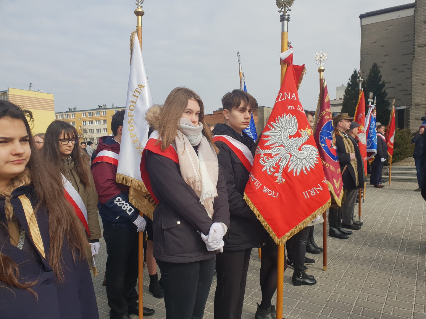 Poczet Sztandarowy podczas obchodów Narodowego Dnia Pamięci Żołnierzy Wyklętych