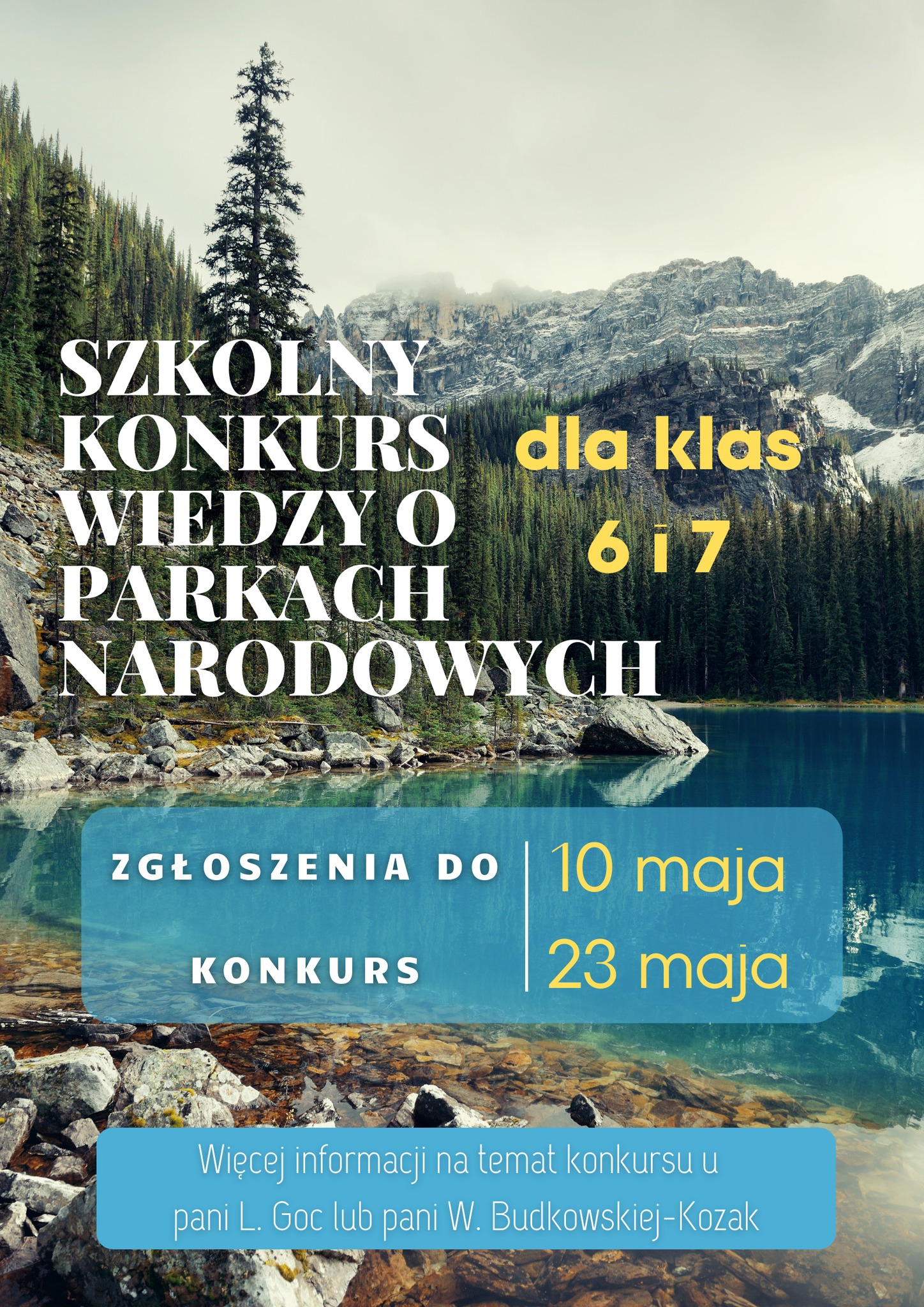 Regulamin konkursu dla klas 6 i 7 o parkach narodowych Polski