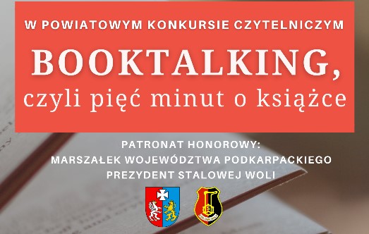 Powiatowy Konkurs Czytelniczy „Booktalking, czyli pięć minut o książce”